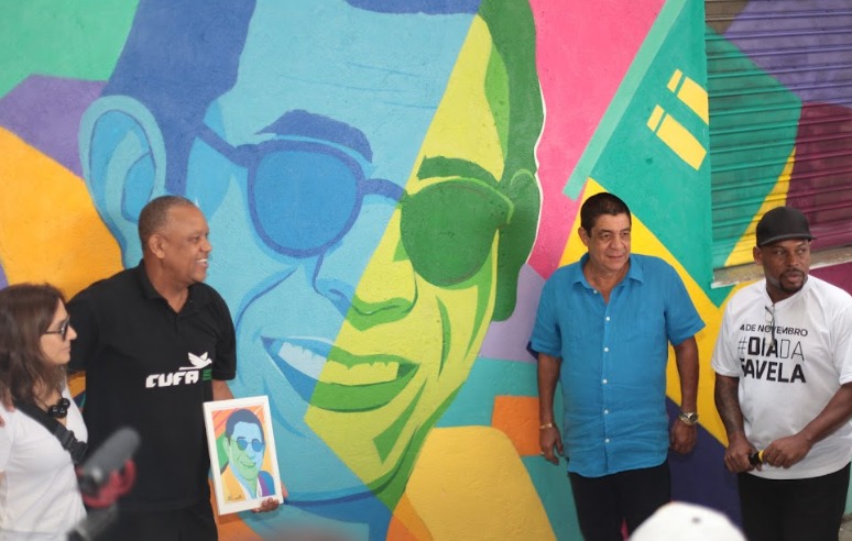 CUFA recebeu a presença de Zeca Pagodinho, que teve um grafite em sua homenagem, no Dia da Favela, no Rio de Janeiro