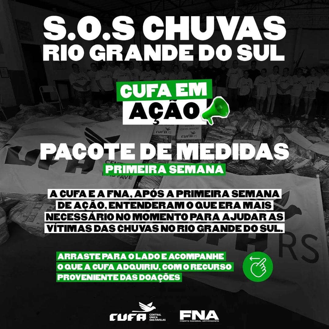 CUFA e FNA  Unem-se Para Adquirir Itens Essenciais E Atender As Famílias Vitimas Das Tragédia No Rio Grande do Sul